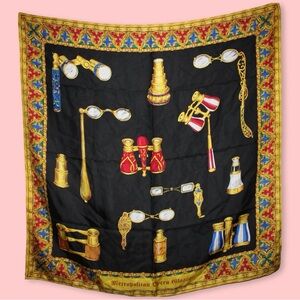 Elegant Black and Gold Opera-Themed Scarf